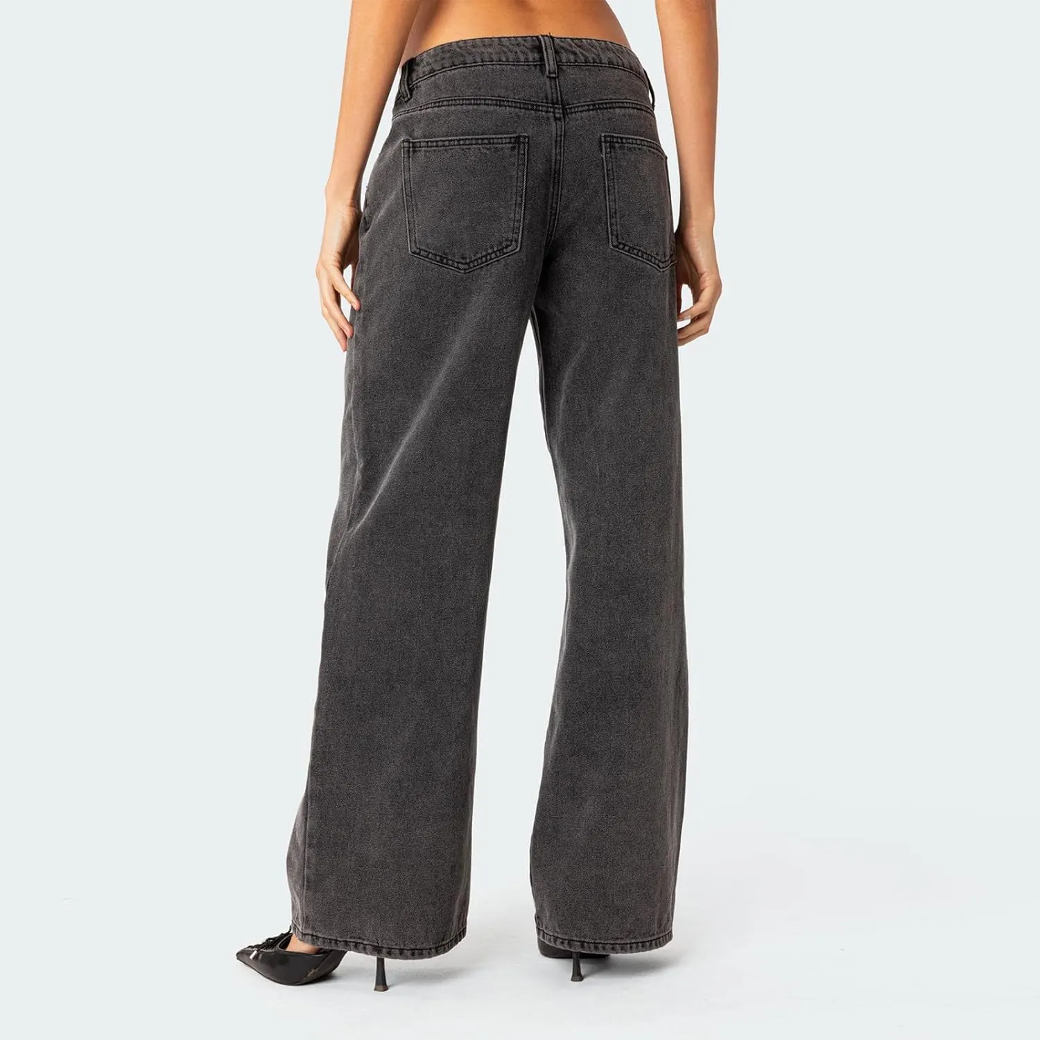 Women Y2k Low Rise Baggy Jeans Vintage Boyfriend Loose Fit Straight Wide Leg Jeans Casual Long Denim Pants